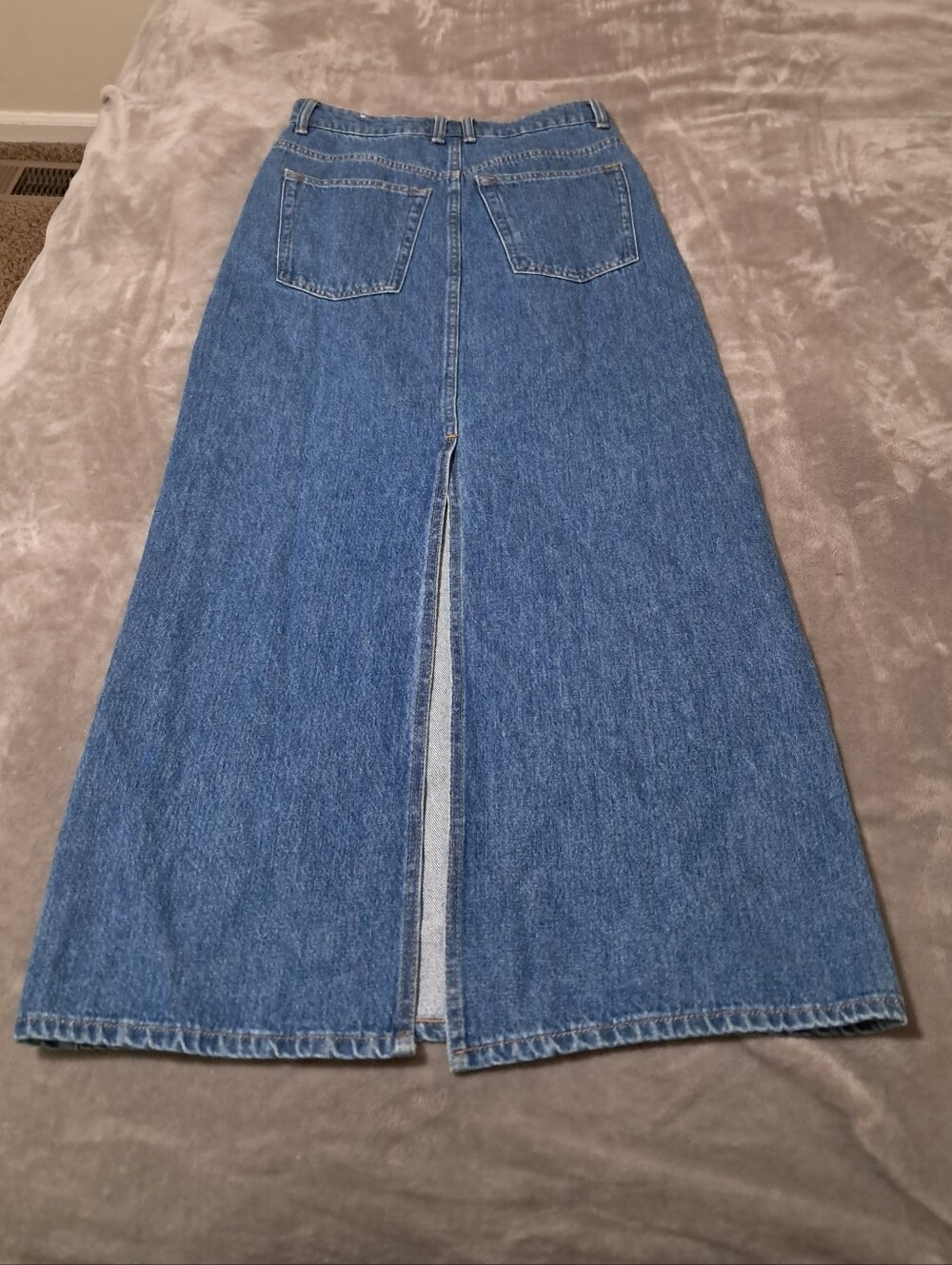 Mango Womens Cotton Long Straight Denim Blue Skirt Sz. S - Picture 5 of 9